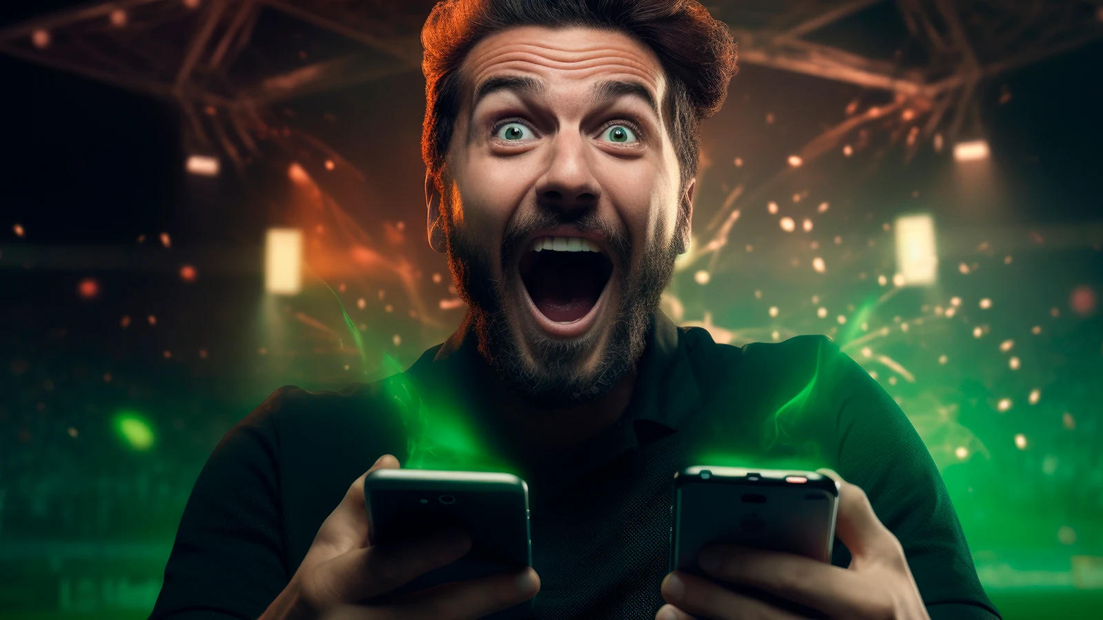 Torcedor comemorando o palpite e lucrou