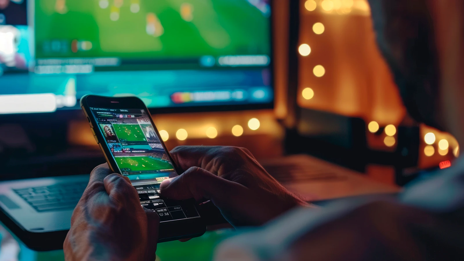 Aplicativo da SportyBet em um celular, mostrando opções de apostas esportivas e odds.